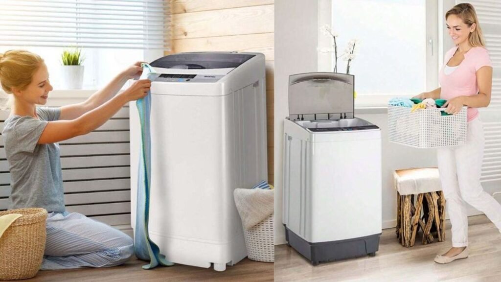 Haier top load washing machine with modern design, showcasing its user-friendly controls and large capacity drum.